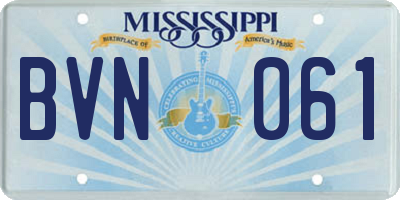 MS license plate BVN061