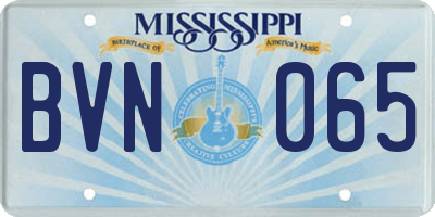 MS license plate BVN065