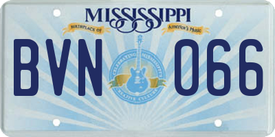 MS license plate BVN066