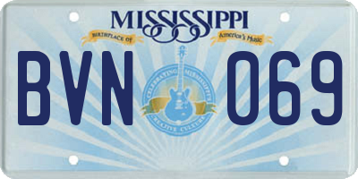 MS license plate BVN069