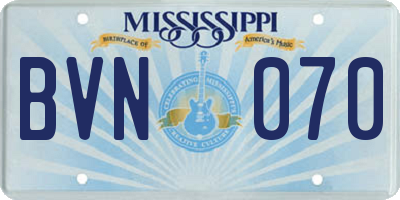 MS license plate BVN070