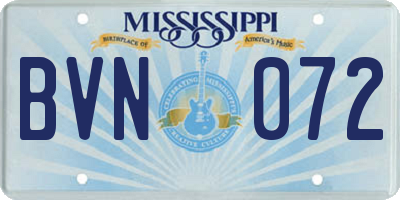 MS license plate BVN072