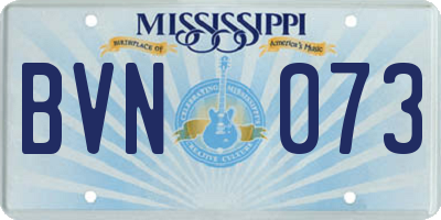 MS license plate BVN073