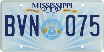 MS license plate BVN075
