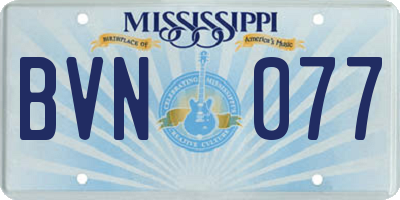 MS license plate BVN077