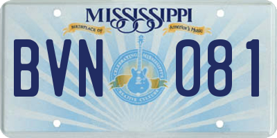 MS license plate BVN081