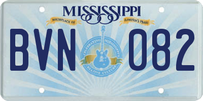 MS license plate BVN082