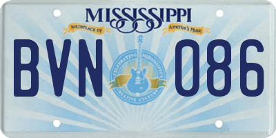MS license plate BVN086