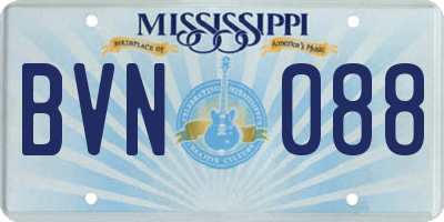 MS license plate BVN088