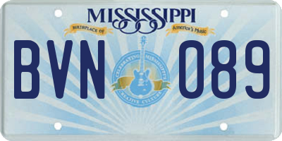 MS license plate BVN089