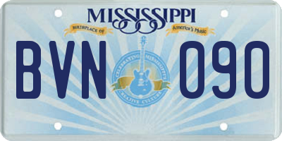 MS license plate BVN090