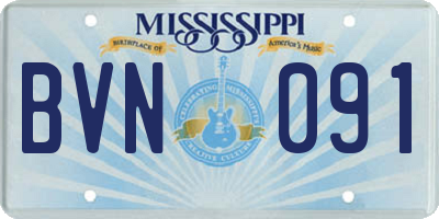 MS license plate BVN091