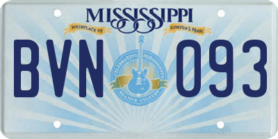 MS license plate BVN093