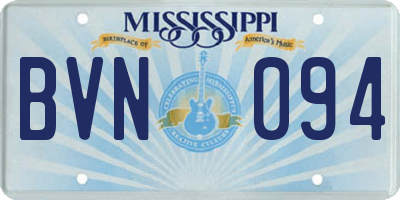 MS license plate BVN094