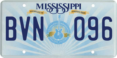 MS license plate BVN096