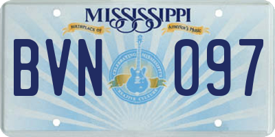 MS license plate BVN097
