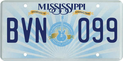 MS license plate BVN099