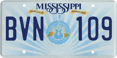 MS license plate BVN109