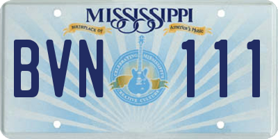 MS license plate BVN111