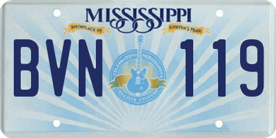 MS license plate BVN119