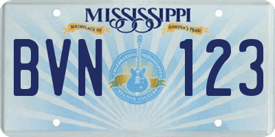 MS license plate BVN123