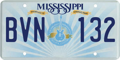 MS license plate BVN132