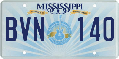 MS license plate BVN140