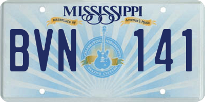 MS license plate BVN141