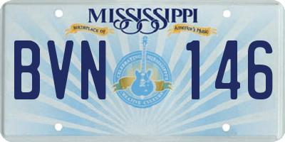 MS license plate BVN146