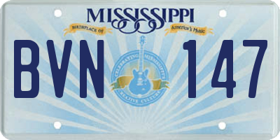 MS license plate BVN147