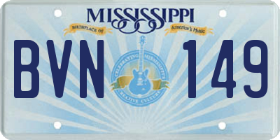 MS license plate BVN149