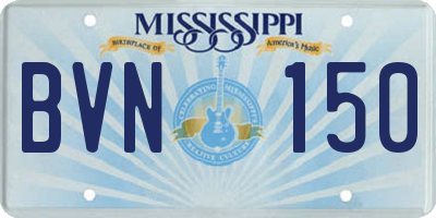MS license plate BVN150