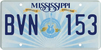 MS license plate BVN153