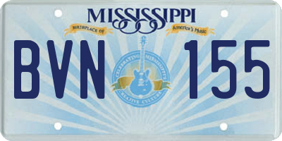 MS license plate BVN155