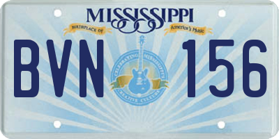 MS license plate BVN156