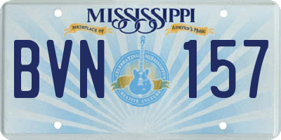 MS license plate BVN157