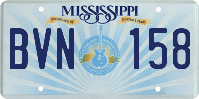 MS license plate BVN158