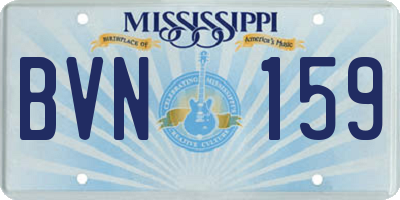 MS license plate BVN159