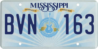 MS license plate BVN163