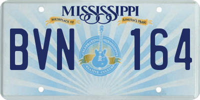 MS license plate BVN164