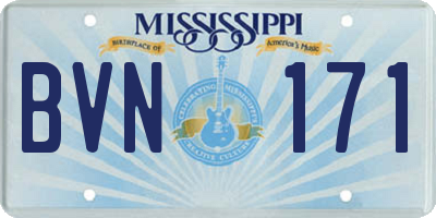 MS license plate BVN171