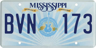 MS license plate BVN173