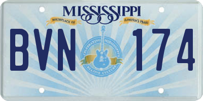 MS license plate BVN174
