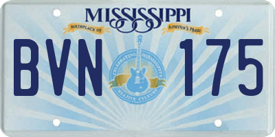 MS license plate BVN175