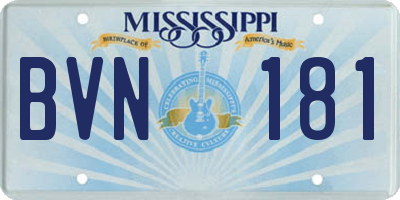 MS license plate BVN181