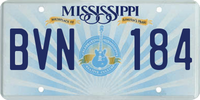 MS license plate BVN184