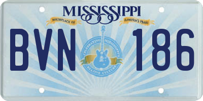 MS license plate BVN186