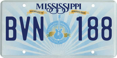 MS license plate BVN188
