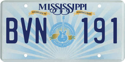 MS license plate BVN191