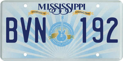 MS license plate BVN192
